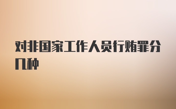 对非国家工作人员行贿罪分几种