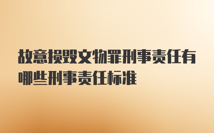 故意损毁文物罪刑事责任有哪些刑事责任标准