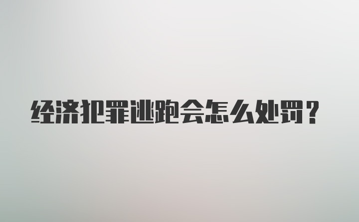 经济犯罪逃跑会怎么处罚？