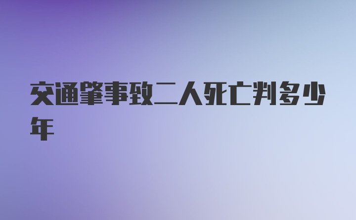 交通肇事致二人死亡判多少年