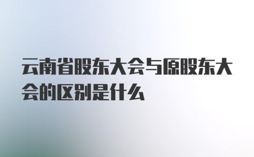 云南省股东大会与原股东大会的区别是什么