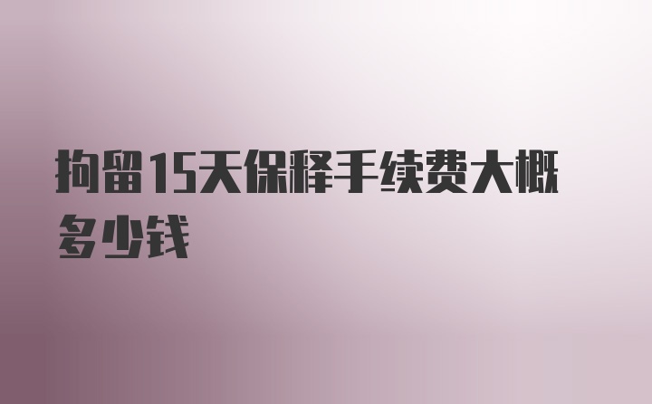 拘留15天保释手续费大概多少钱