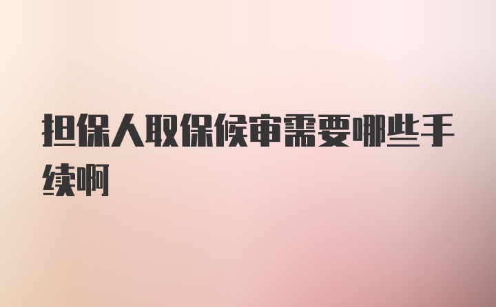 担保人取保候审需要哪些手续啊