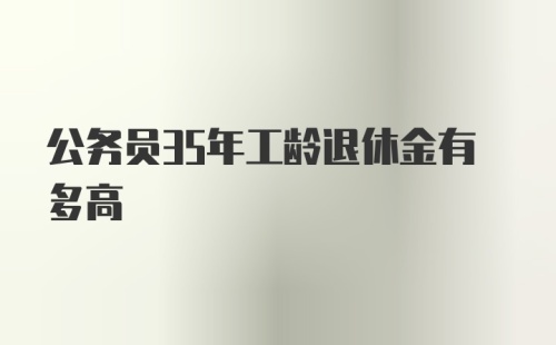 公务员35年工龄退休金有多高