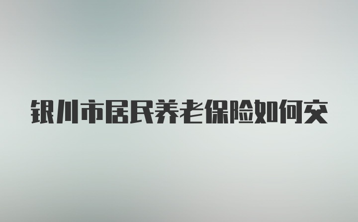 银川市居民养老保险如何交