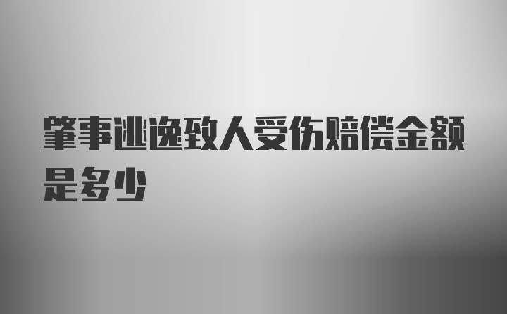 肇事逃逸致人受伤赔偿金额是多少