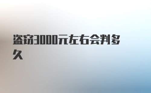 盗窃3000元左右会判多久