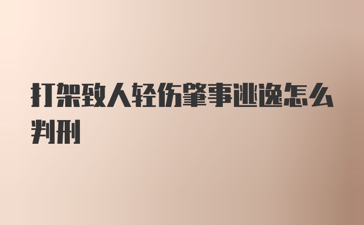 打架致人轻伤肇事逃逸怎么判刑
