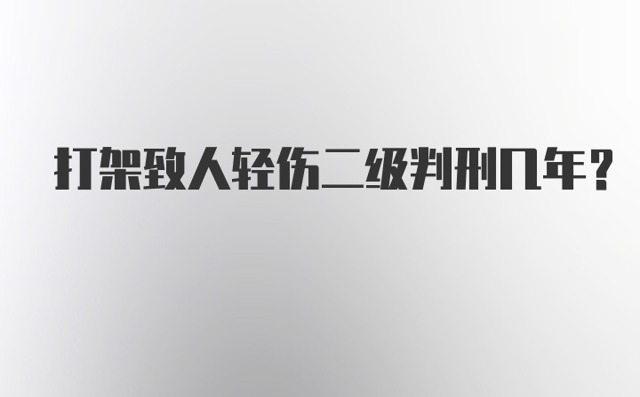 打架致人轻伤二级判刑几年?