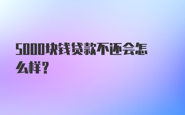 5000块钱贷款不还会怎么样？