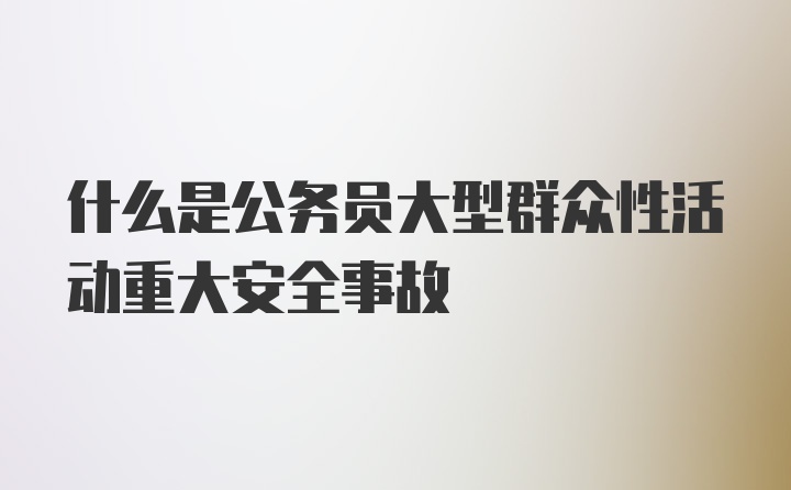 什么是公务员大型群众性活动重大安全事故