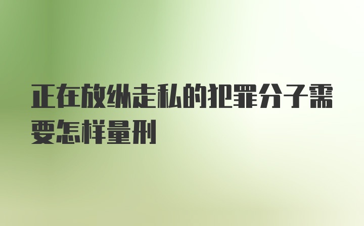 正在放纵走私的犯罪分子需要怎样量刑