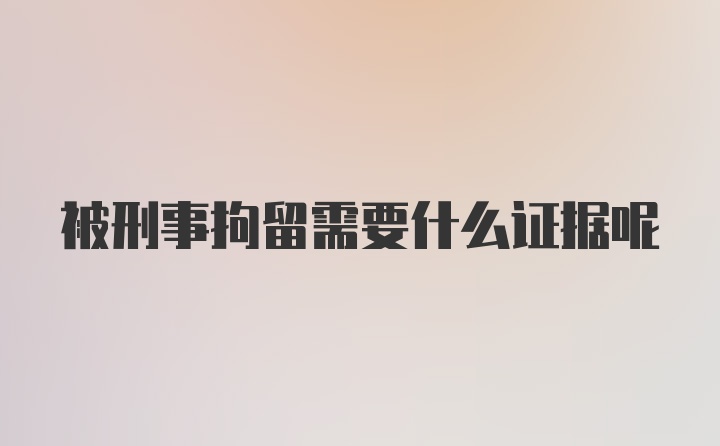 被刑事拘留需要什么证据呢