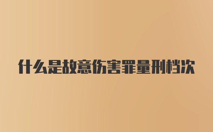 什么是故意伤害罪量刑档次