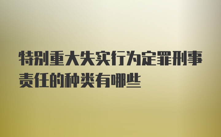 特别重大失实行为定罪刑事责任的种类有哪些