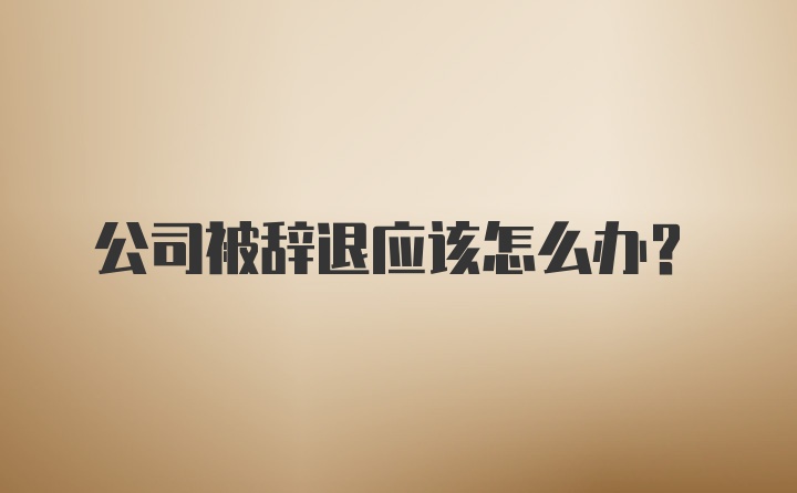 公司被辞退应该怎么办？