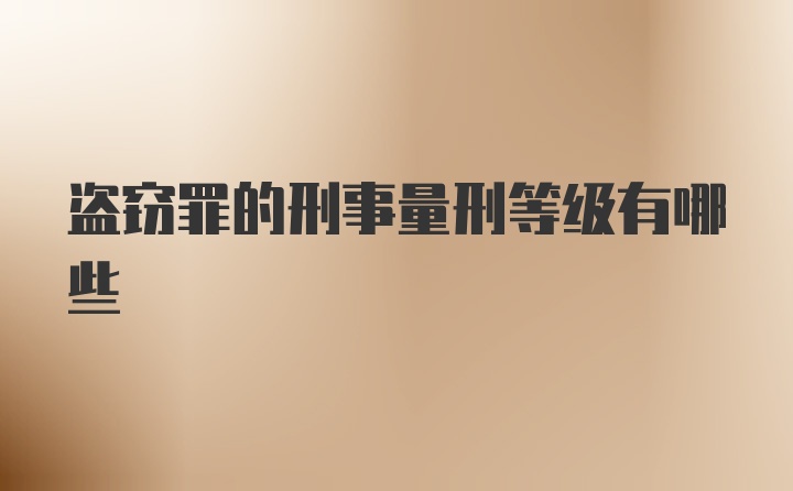 盗窃罪的刑事量刑等级有哪些