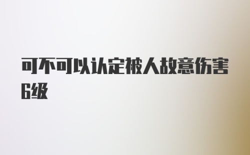 可不可以认定被人故意伤害6级