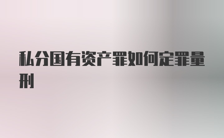 私分国有资产罪如何定罪量刑