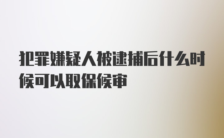 犯罪嫌疑人被逮捕后什么时候可以取保候审