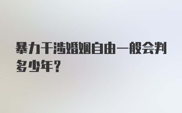 暴力干涉婚姻自由一般会判多少年？