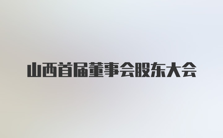 山西首届董事会股东大会