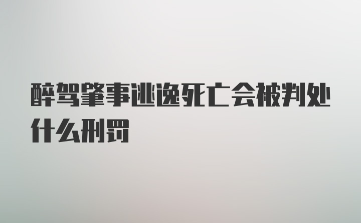 醉驾肇事逃逸死亡会被判处什么刑罚