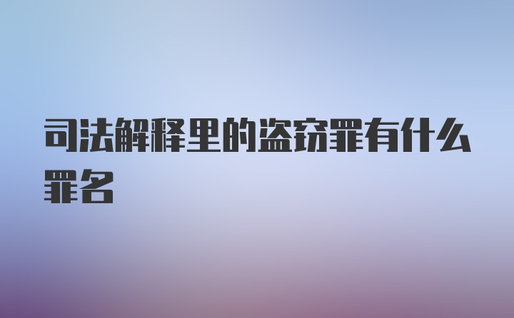 司法解释里的盗窃罪有什么罪名