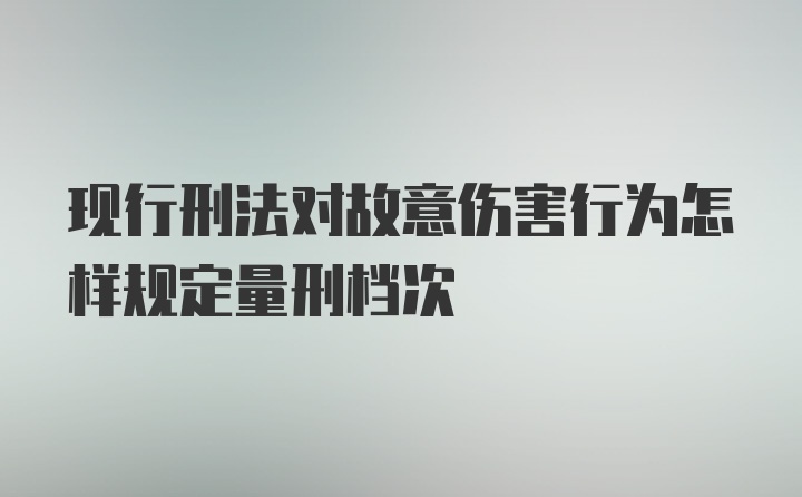 现行刑法对故意伤害行为怎样规定量刑档次