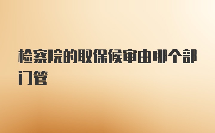 检察院的取保候审由哪个部门管