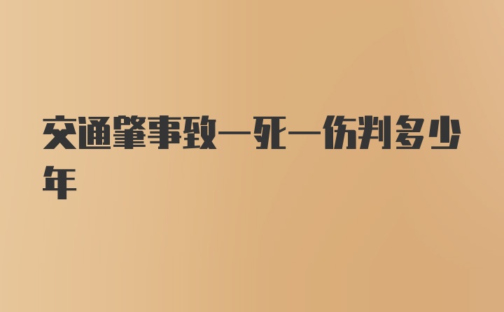 交通肇事致一死一伤判多少年