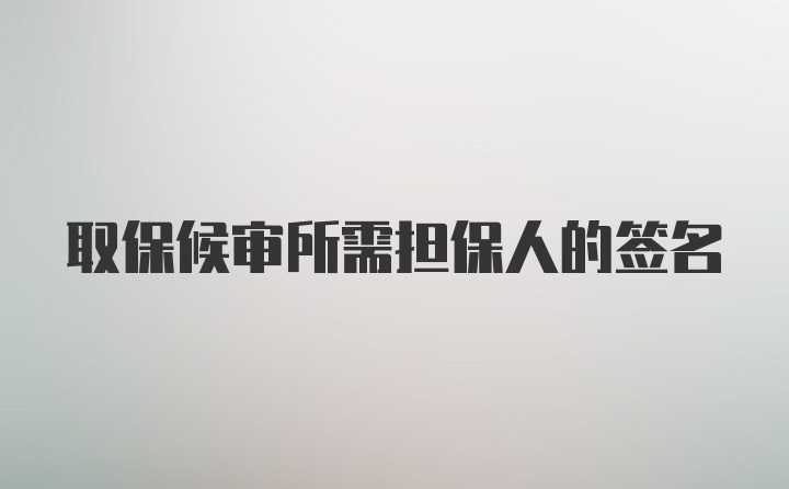 取保候审所需担保人的签名