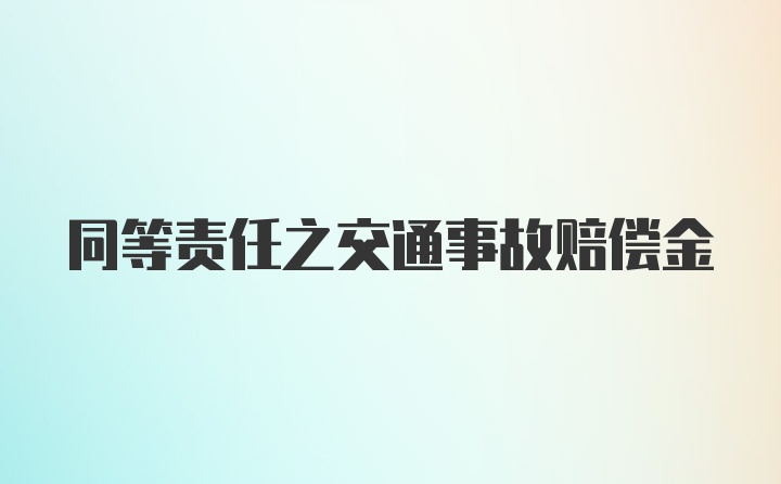 同等责任之交通事故赔偿金