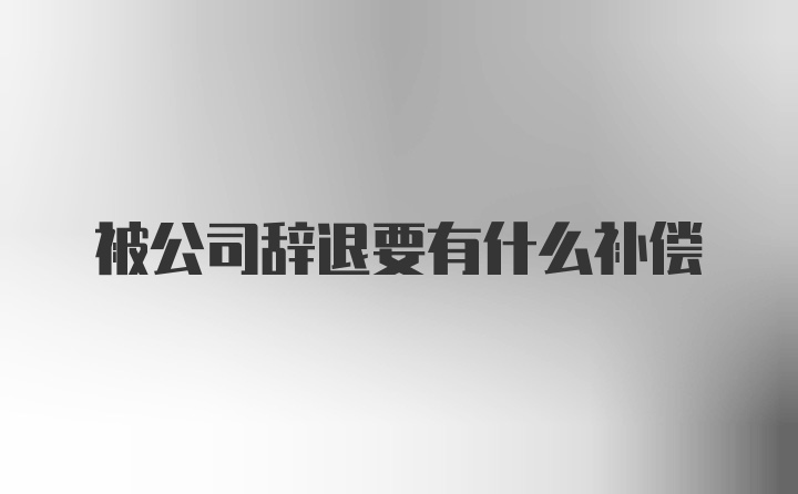 被公司辞退要有什么补偿