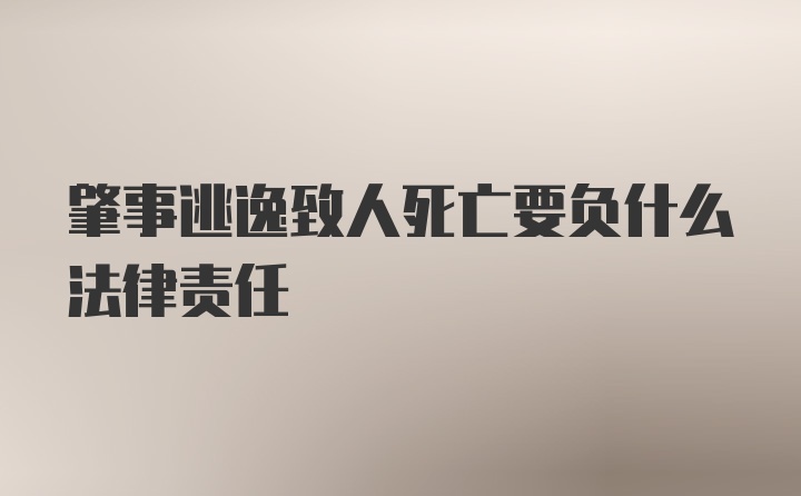 肇事逃逸致人死亡要负什么法律责任