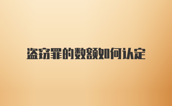 盗窃罪的数额如何认定