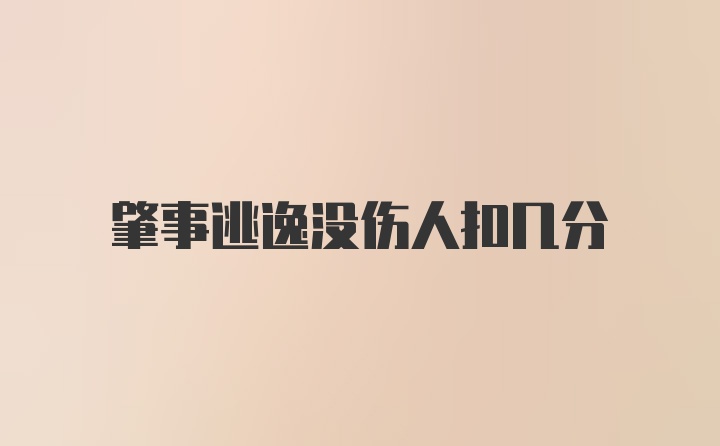 肇事逃逸没伤人扣几分