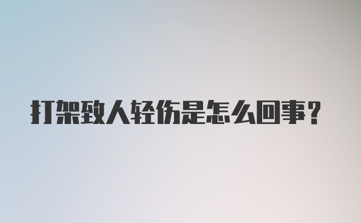 打架致人轻伤是怎么回事？