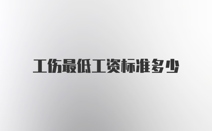 工伤最低工资标准多少