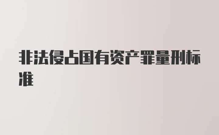 非法侵占国有资产罪量刑标准