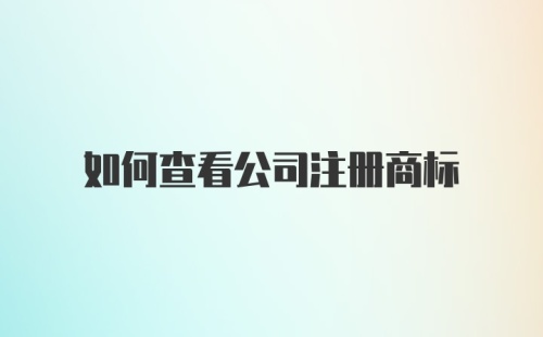 如何查看公司注册商标