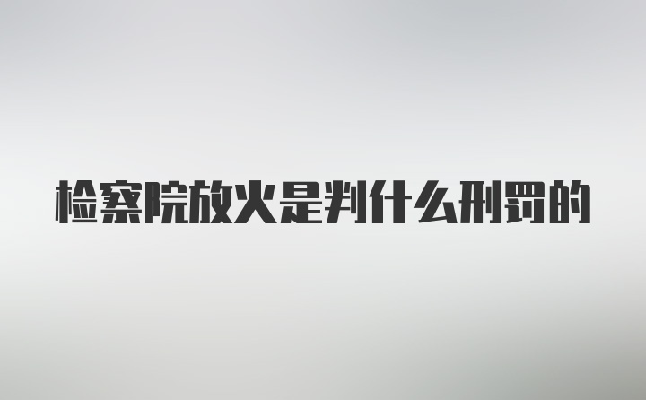 检察院放火是判什么刑罚的