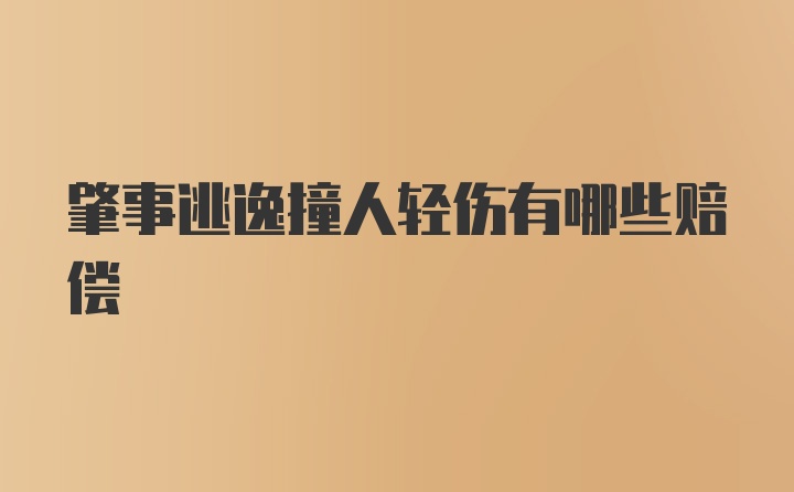 肇事逃逸撞人轻伤有哪些赔偿