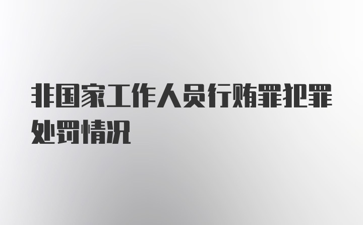 非国家工作人员行贿罪犯罪处罚情况