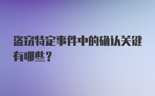 盗窃特定事件中的确认关键有哪些？