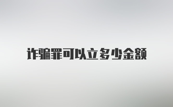 诈骗罪可以立多少金额