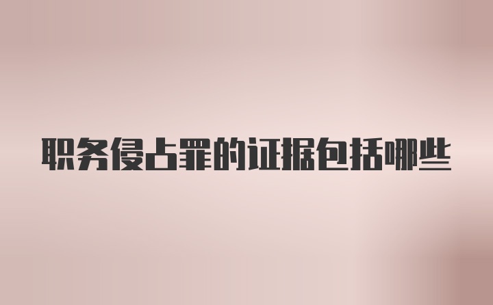 职务侵占罪的证据包括哪些