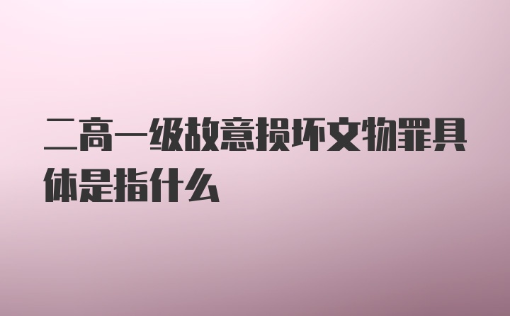 二高一级故意损坏文物罪具体是指什么