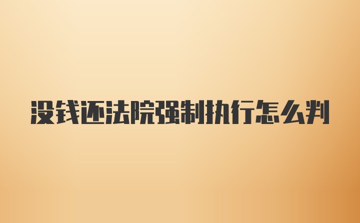 没钱还法院强制执行怎么判