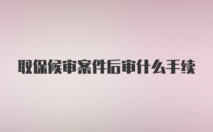 取保候审案件后审什么手续